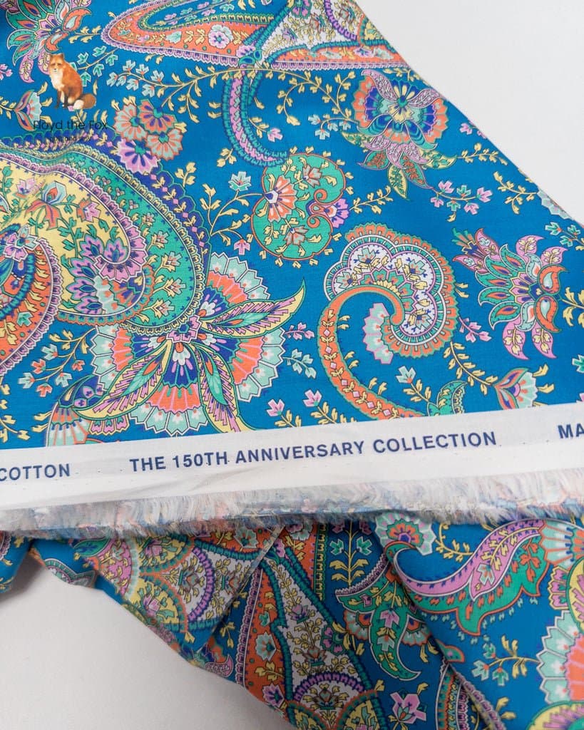 Liberty Fabrics 150th Anniversary Collection blue paisley print cotton