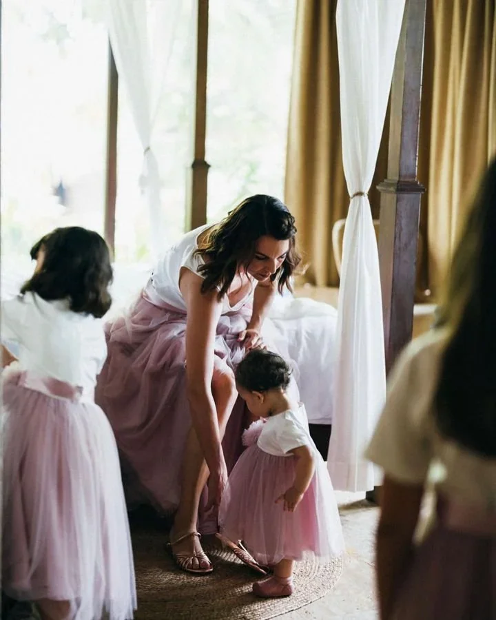 Purple wedding dress detail