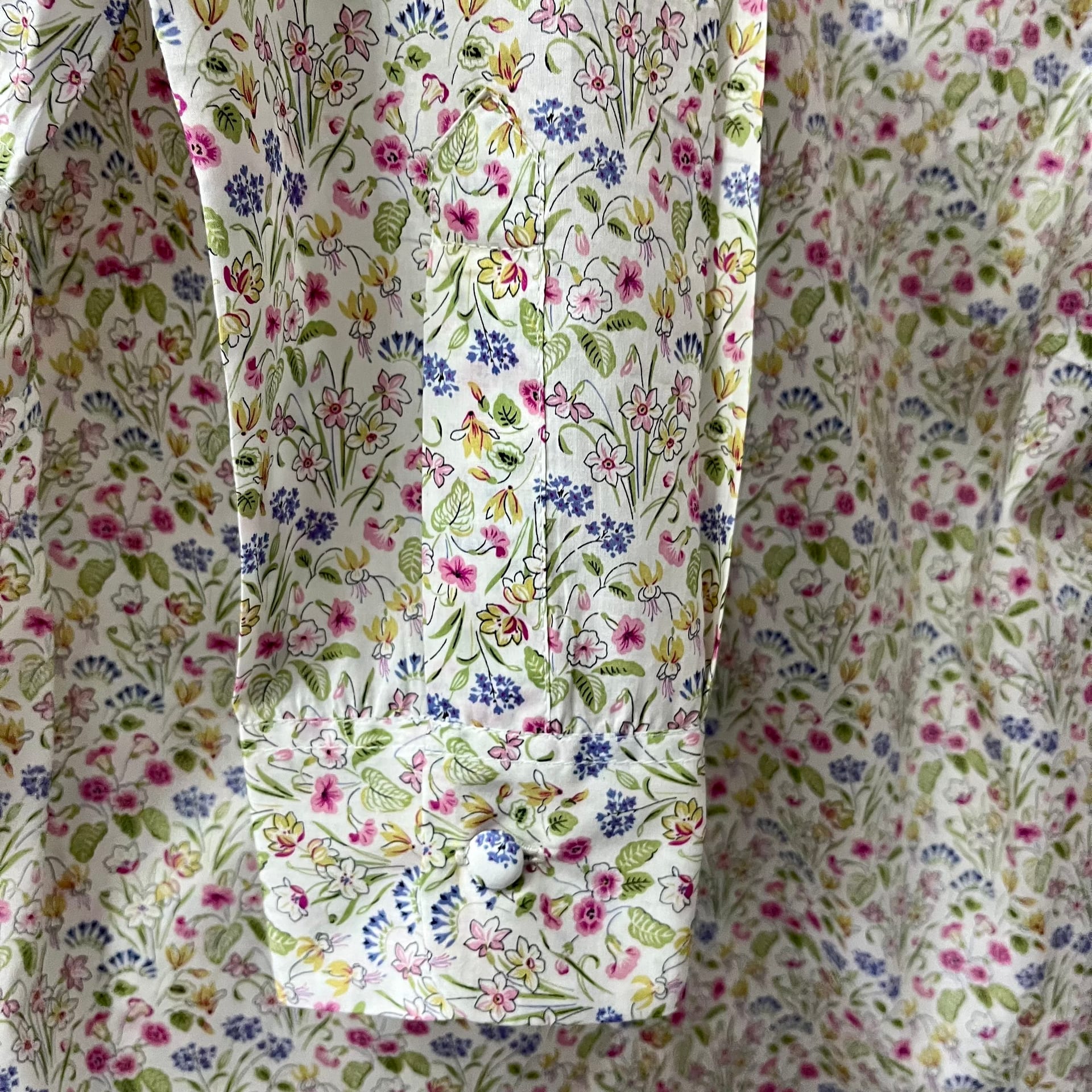 Liberty floral print fabric with a colourful flower pattern