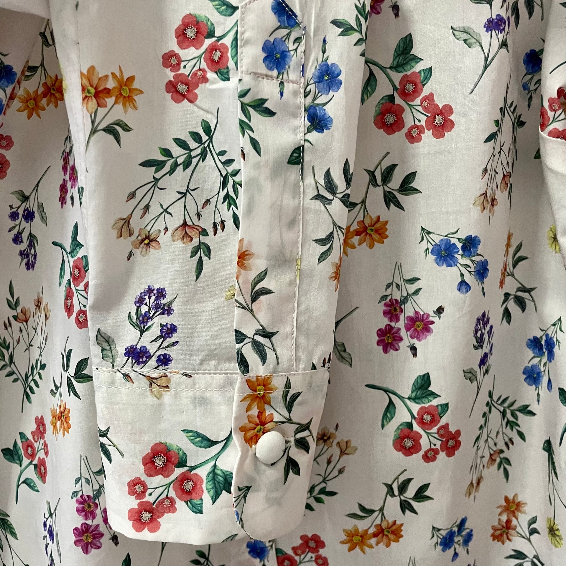 White shirt with multicolour wildflower embroidery