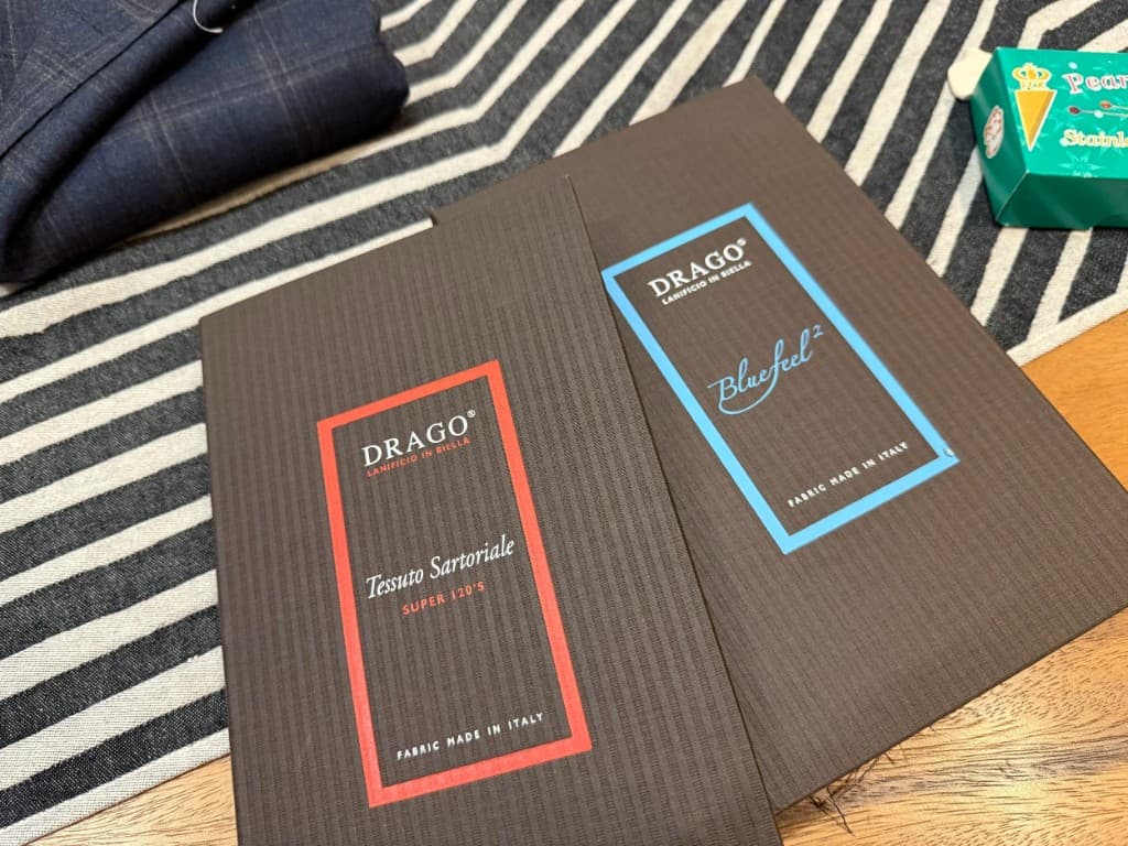 Drago Lanificio in Biella fabric sample books - Tessuto Sartoriale, Bluefeel
