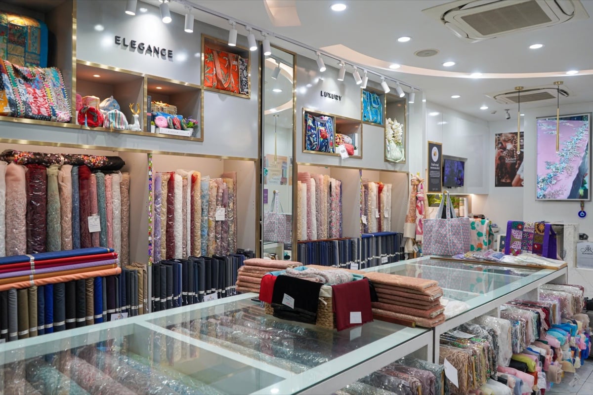 Imported Italian silks at Gandhi Fabrics in Bangkok