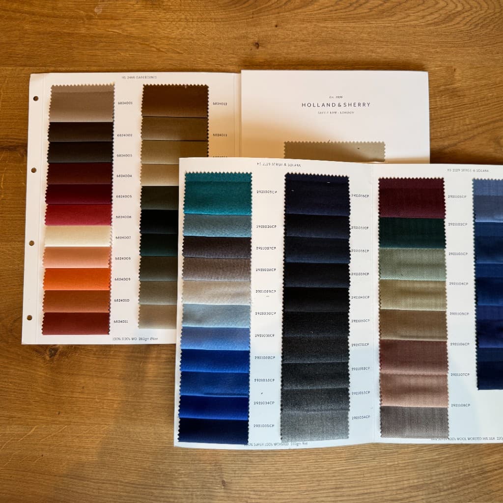 Holland & Sherry fabric swatch books - Gaberdines, Serge & Solana collections