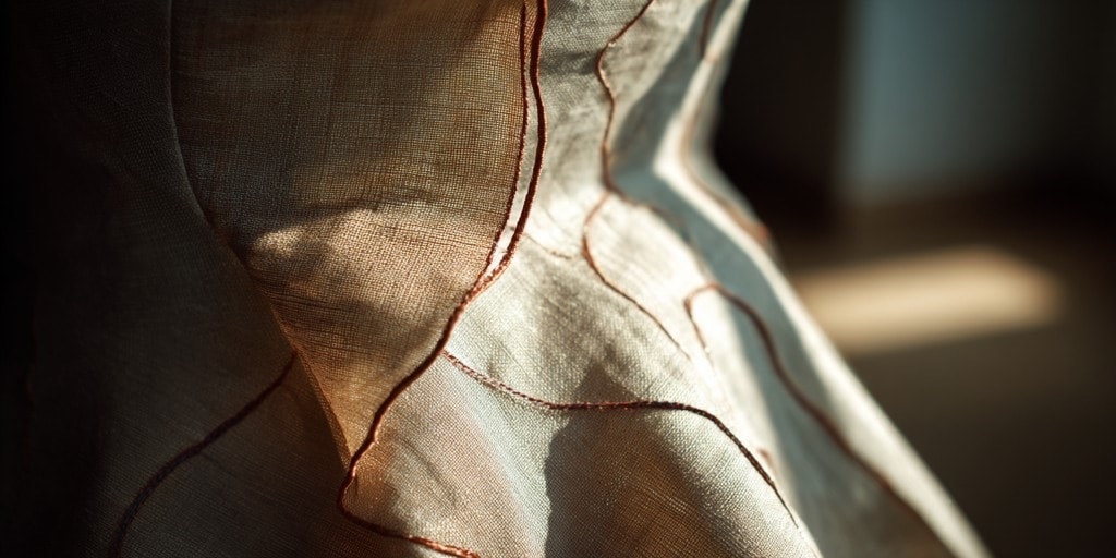 Women's tailoring - cream textured fabric with decorative wavy seams